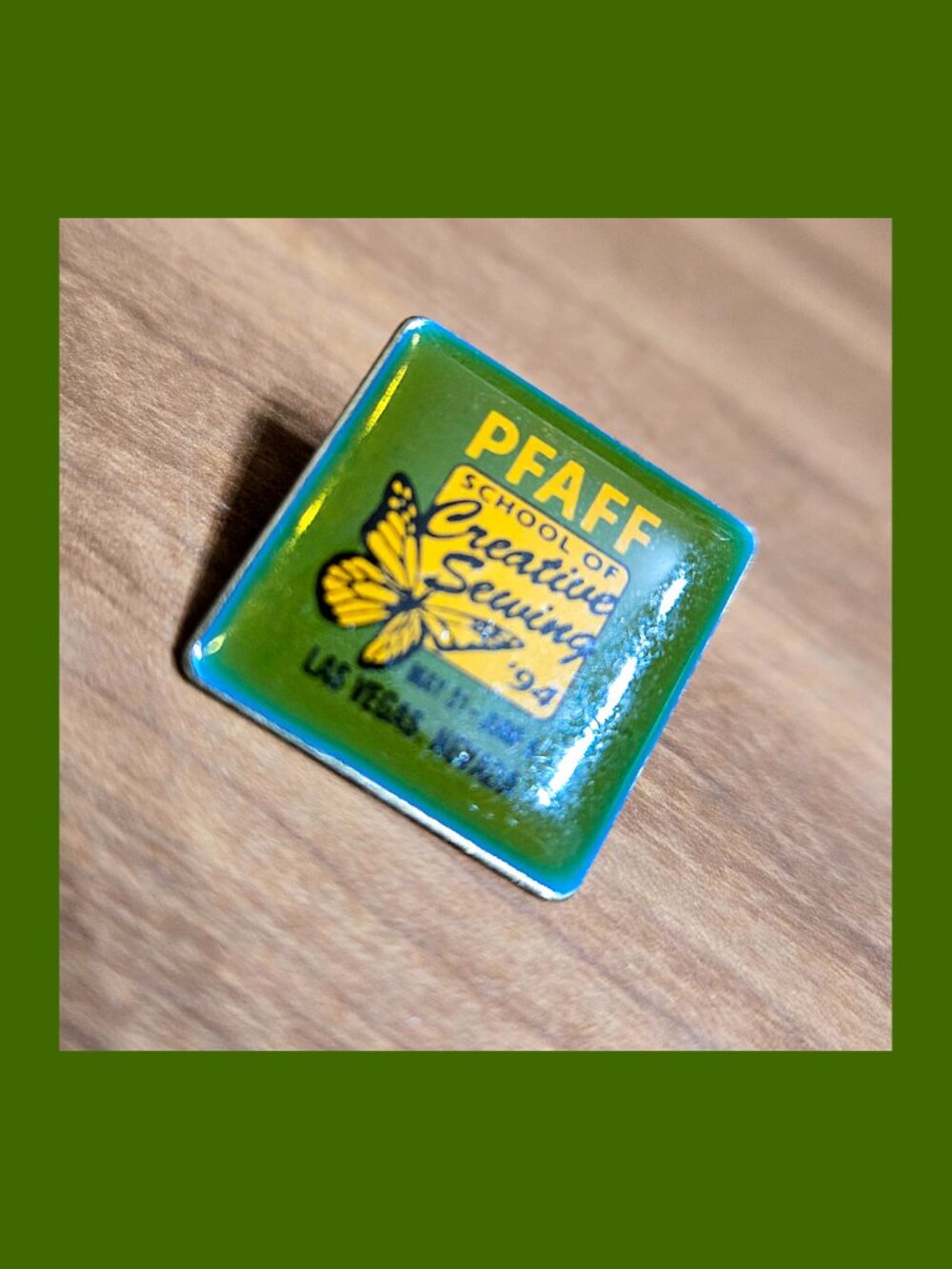 Vintage lapel pin 1994 Pfaff School of Creative Sewing
